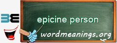 WordMeaning blackboard for epicine person